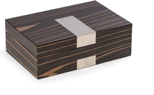 Vista 5 de Bey Berk Ebony Finish Wood 4 relojes Kevin Lacado Velour Caja de reloj