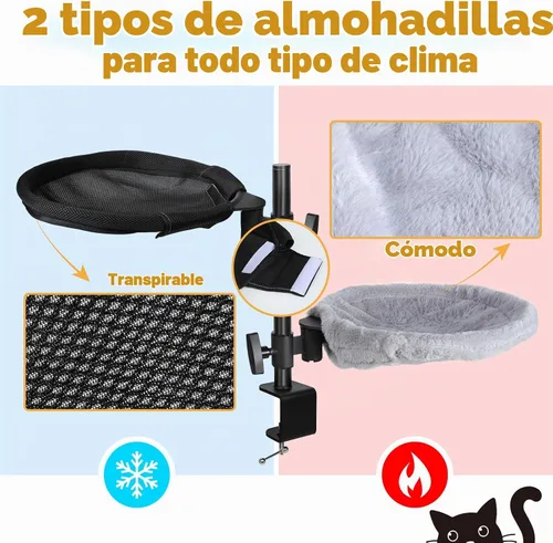 Vista 5 de Topmart Cama de escritorio para gatos con rotación de 360° y altura