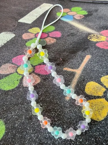 Vista 48 de Drawwind Correa con cuentas para teléfono con pulsera universal, cordón para teléfono celular lindo, pulsera de muñeca con cuentas, cadena de hilo