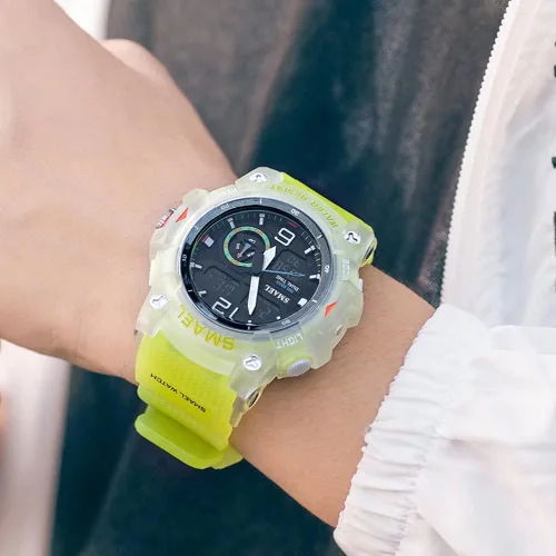 Vista 3 de SMAEL Reloj de pulsera militar para hombre, resistente al agua, para exteriores, deportivo, con fecha, multifunción, LED, con alarma y cronómetro