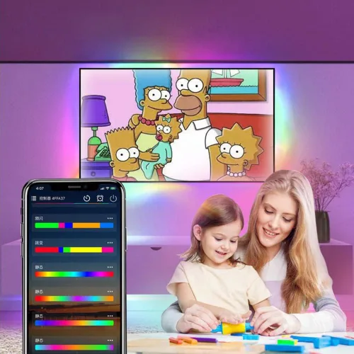 Vista 3 de WS2812B Controlador LED Bluetooth Música para SK6812 WS2811 WS2812 Pixel LED Tira de luz APP 24/28Keys Remote DC5-24V (sin control remoto)