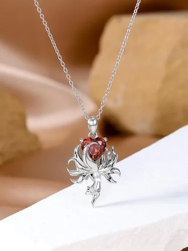 Vista 5 de Dorunmo Collares de animales con colgante de flamenco de rana y fénix de plata de ley, regalos de Navidad para mujeres y niñas