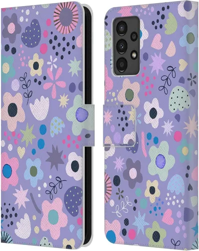 Vista 12 de Head Case Designs Officially Licensed Ninola Abstract Poppies Lilac Floral Leather Wallet Case Compatible with Samsung Galaxy A07 4G