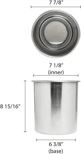 Vista 5 de TrueCraftware - Olla de acero inoxidable de 6 cuartos de galón para calentador de salsas y sopa, estación de sopa, aplicable a restaurantes, Pot