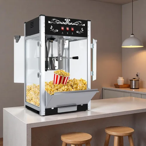 Vista 6 de Máquina de palomitas Trygoal, máquina de palomitas de 16 Oz para 80 tazas por tanda, máquina de palomitas estilo barra con 1 cuchara, 1 cuchara
