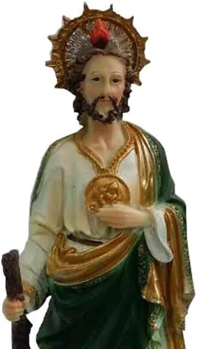 Vista 2 de Figura de San Judas de San Judas Tadeo de 8 pulgadas, decoración cristiana de San Judas, estatua religiosa, regalo católico, esculturas