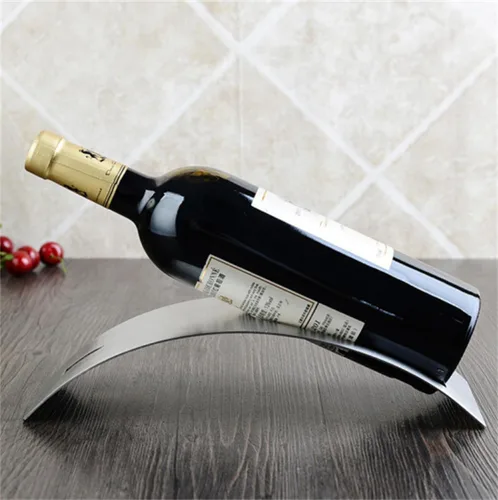 Vista 6 de Estante creativo europeo de acero inoxidable para botellas de vino para el hogar