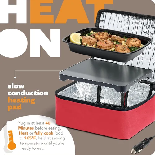 Vista 2 de HOTLOGIC Mini lonchera térmica, calentador eléctrico portátil de alimentos para hombres y mujeres, ideal para el trabajo, la oficina