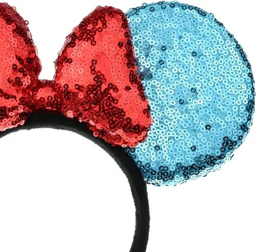 Vista 7 de A Miaow Diadema de Orejas de Ratón Negro 3D con Lentejuelas MM Purpurina Mariposa Hebilla para Cabello Suministros del Parque Adultos Mujeres