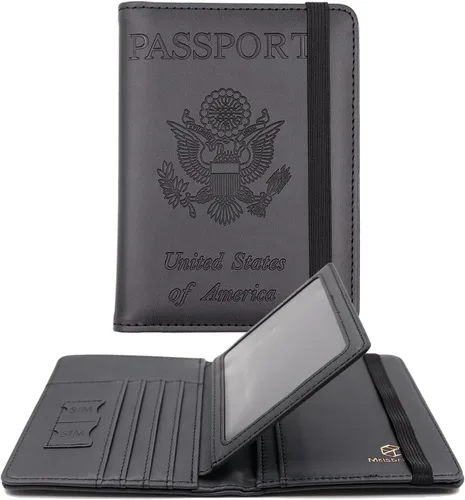 Vista 34 de Melsbrinna - Funda para pasaporte, ranuras para tarjetas, bonita funda para pasaporte para mujeres/hombres, resistente al agua con bloqueo RFID