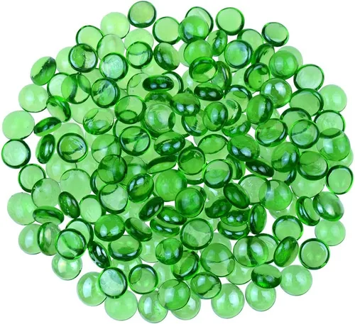 Vista 9 de KINGOU Gemas/cuentas/piedras de vidrio plano para relleno de jarrón, dispersión de mesa, juegos - 1 lb (0.551-0.630 in, aprox. 5/8 pulgadas)