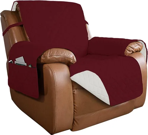 Vista 151 de PureFit - Funda de sofá acolchada reversible, protector de muebles impermeable, funda de sofá lavable con espuma antideslizante y correas elásticas
