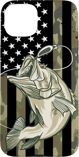 Vista 9 de Fishing Camouflage US American Flag Bass Fish Fisherman Camo Case for iPhone 17