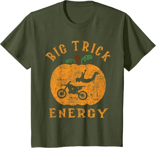 Vista 32 de Dirt Bike Motocross Halloween - Pumpkin Jack O Lantern T-Shirt Asphalt Grey