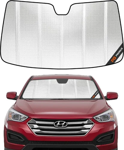 Vista 6 de Pigenius Parasol de parabrisas para Hyundai Santa Fe 2019-2023 (5 pasajeros), acabado plateado metálico