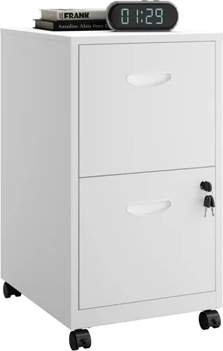 Vista 11 de Polup Archivador de 2 cajones con cerradura, archivadores metálicos para oficina en casa, archivador de dos cajones con cerradura, archivador