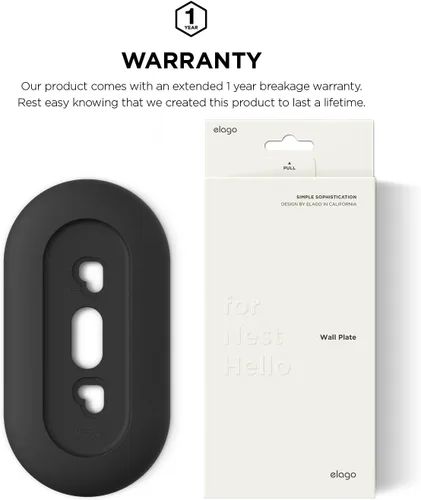 Vista 7 de elago Placa de pared diseñada para Google Nest Hello Wall Plate (cableada) [negro] – Compatible con Google Nest Hello Smart WiFi Video Doorbell, uso
