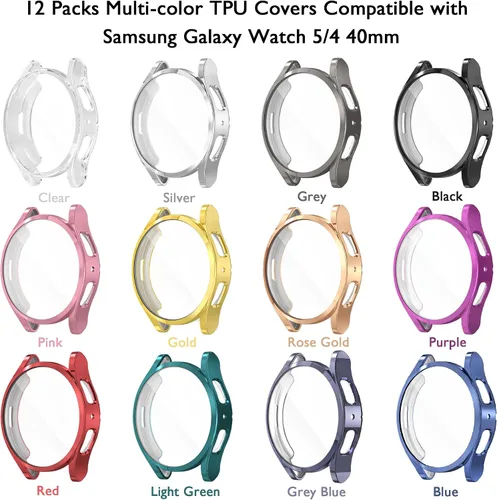 Vista 4 de Paquete de 12 unidades de protector de pantalla YUVIKE compatible con Samsung Galaxy Watch 5 de 40 mm (SM-R900) y Galaxy Watch 4 de 40 mm (SM-R860)