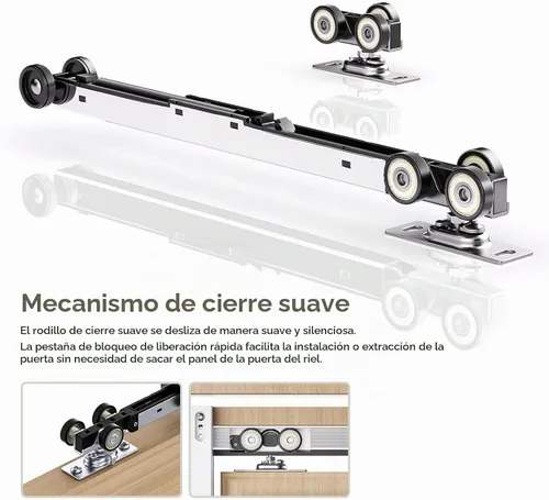 Vista 4 de EaseLife - Kit de marco para puerta de bolsillo de 28x80 pulgadas con mecanismo de cierre suave de dos vías para paredes de montantes de 2X4