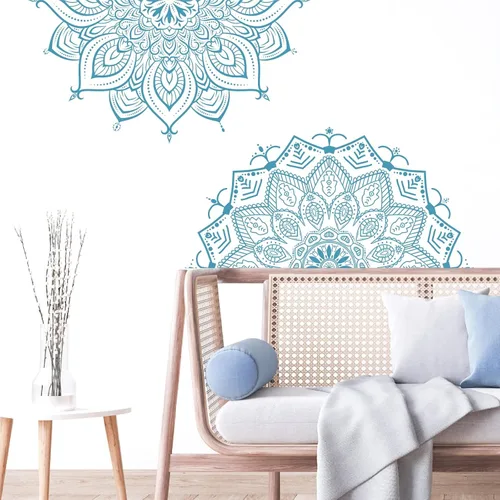 Vista 5 de Kazova Calcomanía de Pared Mandala Pegatinas de Pared Mandala Calcomanías de Loto Mandala para Paredes Pegatina de Pared de Flores Calcomanías