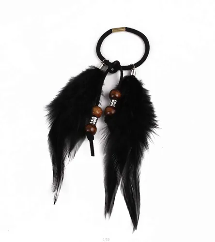 Vista 3 de Suoirblss Juego de 4 bandas para el pelo hippie para mujer, cuerda elástica para el cabello, ligas para coletas, accesorios para el cabello