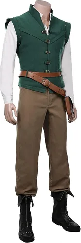 Vista 2 de ETEBAS Flynn-Rider Disfraz de príncipe Flynn-Rider Cosplay adulto niño príncipe lechuga Halloween unisex