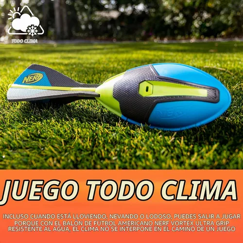 Vista 5 de Nerf Vortex - Fútbol Ultra Grip, diseñado para atrapar fácilmente, silbato Negro/Azul/Amarillo