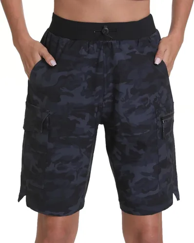 Vista 15 de Pantalones cortos de senderismo para mujer, de secado rápido, ligeros, para viajes, atletismo
