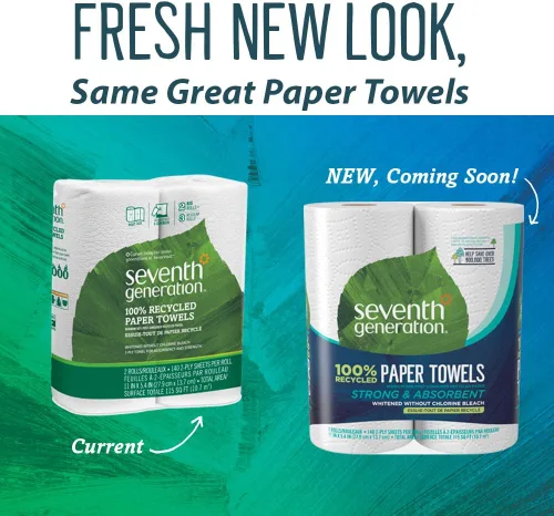 Vista 3 de Seventh Generation Toallas de papel, 100% papel reciclado, 2 capas, 2 unidades (paquete de 12)