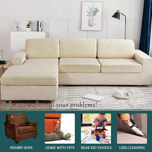 Vista 7 de Fundas de cojín para asiento de sofá, impermeables, de alta elasticidad, universal, elástica, fundas de cojín de repuesto para cojines individuales