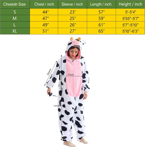 Vista 4 de Pijama unisex de animal para adultos, para Halloween, cosplay, mujeres, niñas, hombres y niños, ropa de dormir para el hogar