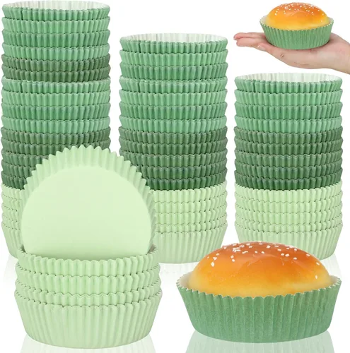 Vista 9 de Uiifan Moldes Desechables Redondos para Cupcakes, Moldes de Papel para Hornear, Envolturas de Cupcake, Papel para Cupcake Apto para Microondas