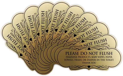 Vista 79 de Signs ByLITA Designer Please Do Not Flush Etiqutte Letrero (negro) - Pequeño 1 paquete