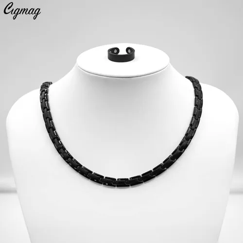 Vista 8 de Pulsera de cobre para hombre, imán ultra resistente, juego de collar y anillo magnético con herramienta de tamaño ajustable