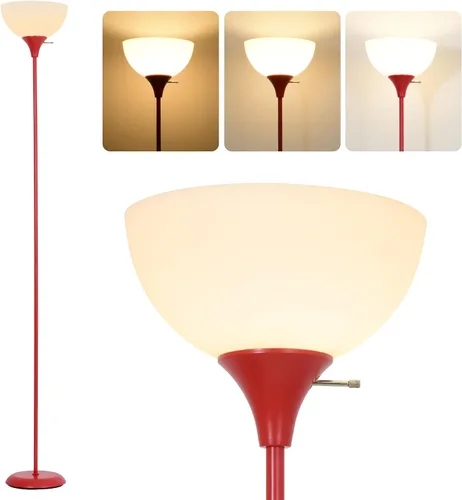 Vista 8 de RISLG Lámpara de pie, lámparas de pie LED para sala de estar, pantalla blanca resistente a las caídas, interruptor giratorio, lámpara alta de metal
