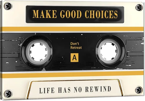 Vista 109 de Novatique Arte de Pared de Cinta de Casete Decoración de Sala de Música Póster Impreso Life Has No Rewind Casete Lienzo Arte de Pared Pósters