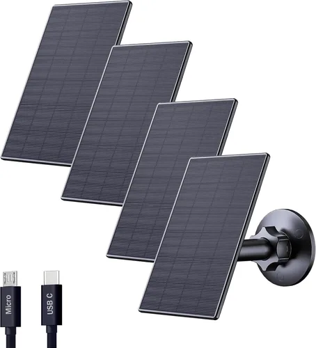 Vista 8 de Zivif Panel solar de 2 W para cámaras de seguridad, cargador solar con puerto micro USB y USB-C para cámara de seguridad de batería recargable