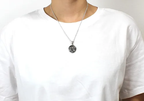 Vista 6 de COSUMOSU 925 Sterling Silver Eye of Horus Egypt Protection Pendant