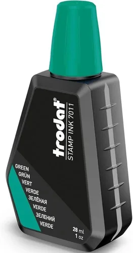 Vista 3 de Trodat Botella de tinta verde - 0.9 fl oz - Tinta de repuesto para almohadillas de tinta de sello de mano