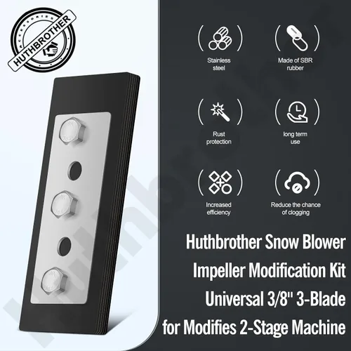 Vista 4 de Kit de modificación de impulsor de soplador de nieve universal de 3/8" de 3 cuchillas, para modificar máquina de 2 etapas, (3)