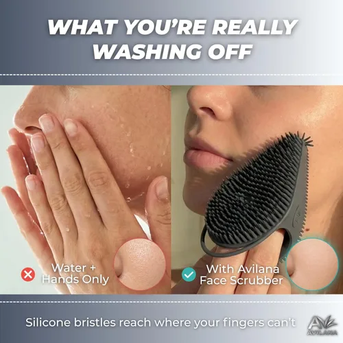 Vista 6 de Avilana Limpiador facial de silicona, cepillo de limpieza facial de doble cara con punta de nariz, exfoliante facial suave para limpieza profunda