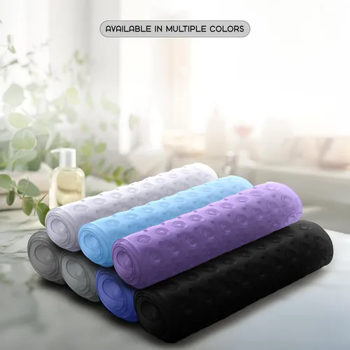 Vista 9 de LUX Décor - Tapete antideslizante para bañera, extra grande, 40 x 16 pulgadas, tapete de ducha de seguridad antideslizante con ventosas y agujeros