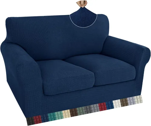 Vista 22 de ZNSAYOTX 2 fundas para sillas con brazos para sala de estar, súper suave, con funda de cojín de asiento, gruesa, duradera, mezcla de elastano, alta