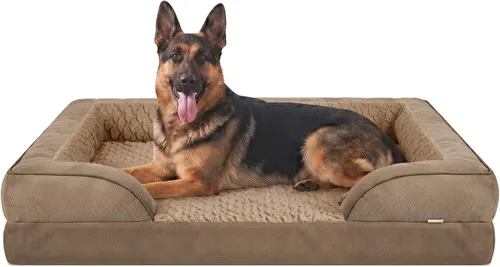 Vista 51 de L Plus - Cama ortopédica para perros grandes, sofá lavable para perros con espuma para huevos, forro impermeable y parte inferior antideslizante