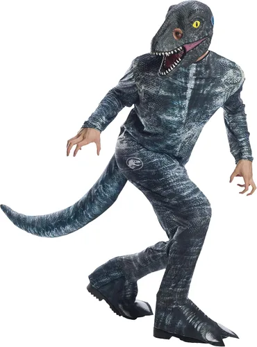Vista 2 de Rubie's Velociraptor azul adulto 34 máscara de vinilo para hombre