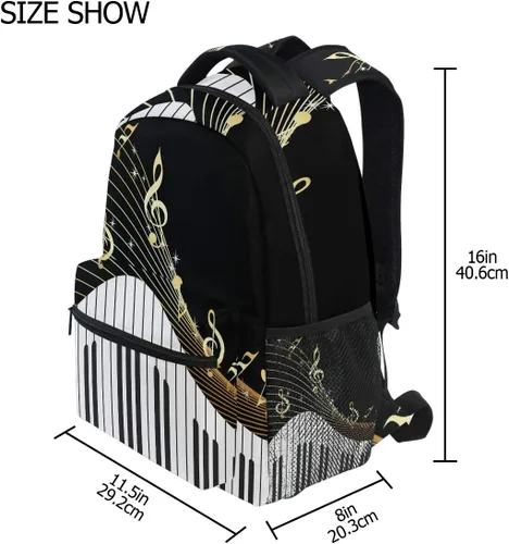 Vista 7 de AUUXVA Mochila para la escuela universitaria, bolsa de hombro, mochila de viaje para niños, niñas, hombre y mujer, Negro -, Mochilas Daypack
