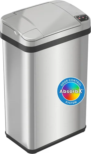 Vista 12 de iTouchless - Bote de basura de 15 litros / 4 galones de acero inoxidable con sensor de apertura de alas para baño, operación automática sin