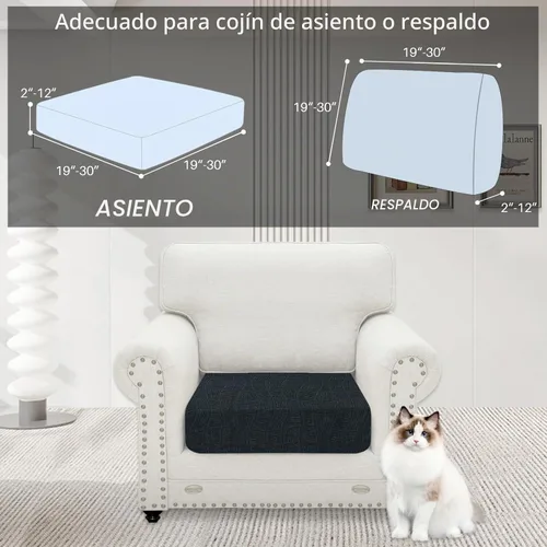 Vista 2 de MAXIJIN Fundas impermeables para cojín de sofá Fundas elásticas para asiento de sofá Fundas lavables, Fundas seccionales para cojines de exterior