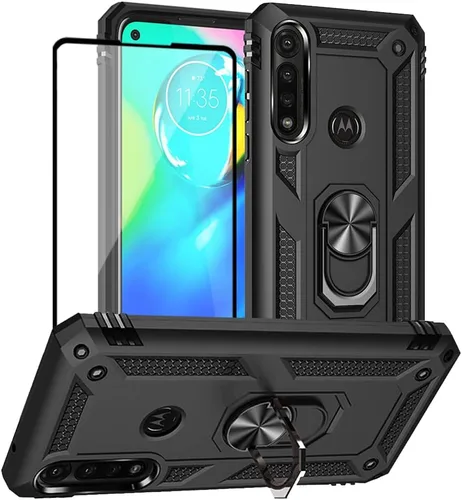 Vista 17 de Yiakeng Funda para Moto G Power 5G 2024 con protector de pantalla: [probada contra caídas de grado militar] Soporte de anillo a prueba de golpes
