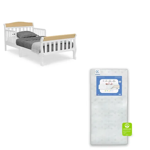 Vista 18 de Delta Children Canton - Cama para niños pequeños, albaricoque + colchón Delta Children Twinkle Galaxy de doble cara con núcleo de fibra reciclada